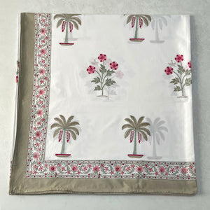 Gulnar Floral Pattern Hand Block Print Bed Sheet