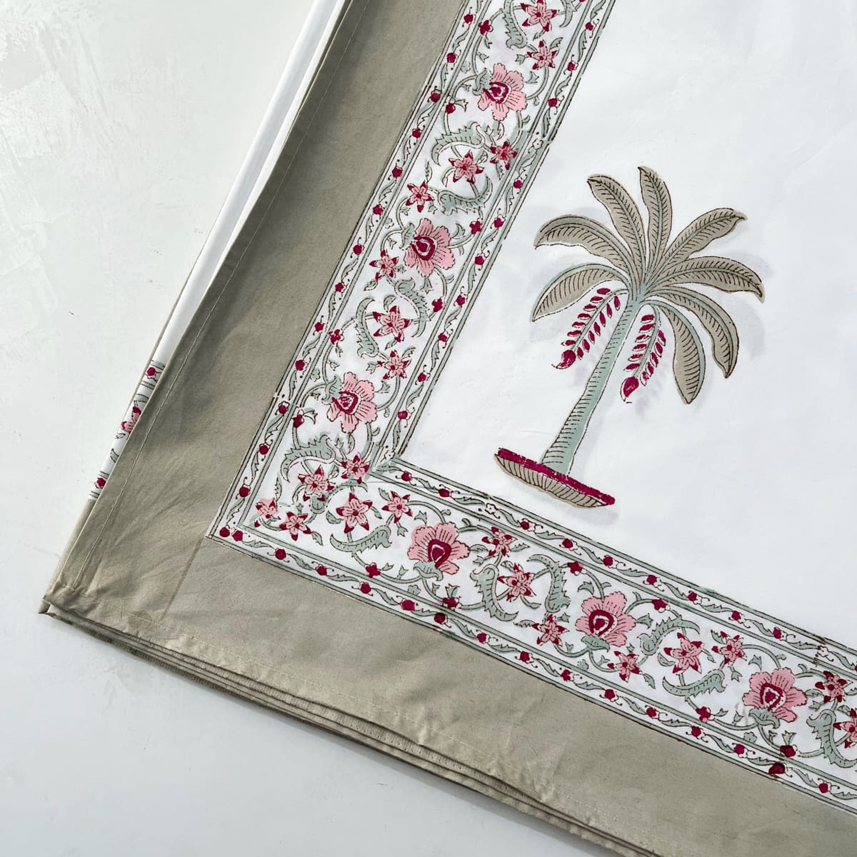Gulnar Floral Pattern Hand Block Print Bed Sheet