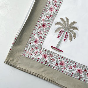 Gulnar Floral Pattern Hand Block Print Bed Sheet