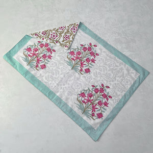 Aquila Floral Pattern Hand Block Print Bed Sheet