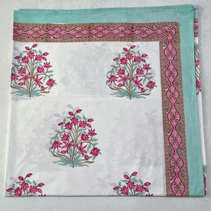 Aquila Floral Pattern Hand Block Print Bed Sheet