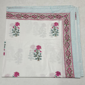 Zaara Floral Pattern Hand Block Print Bed Sheet