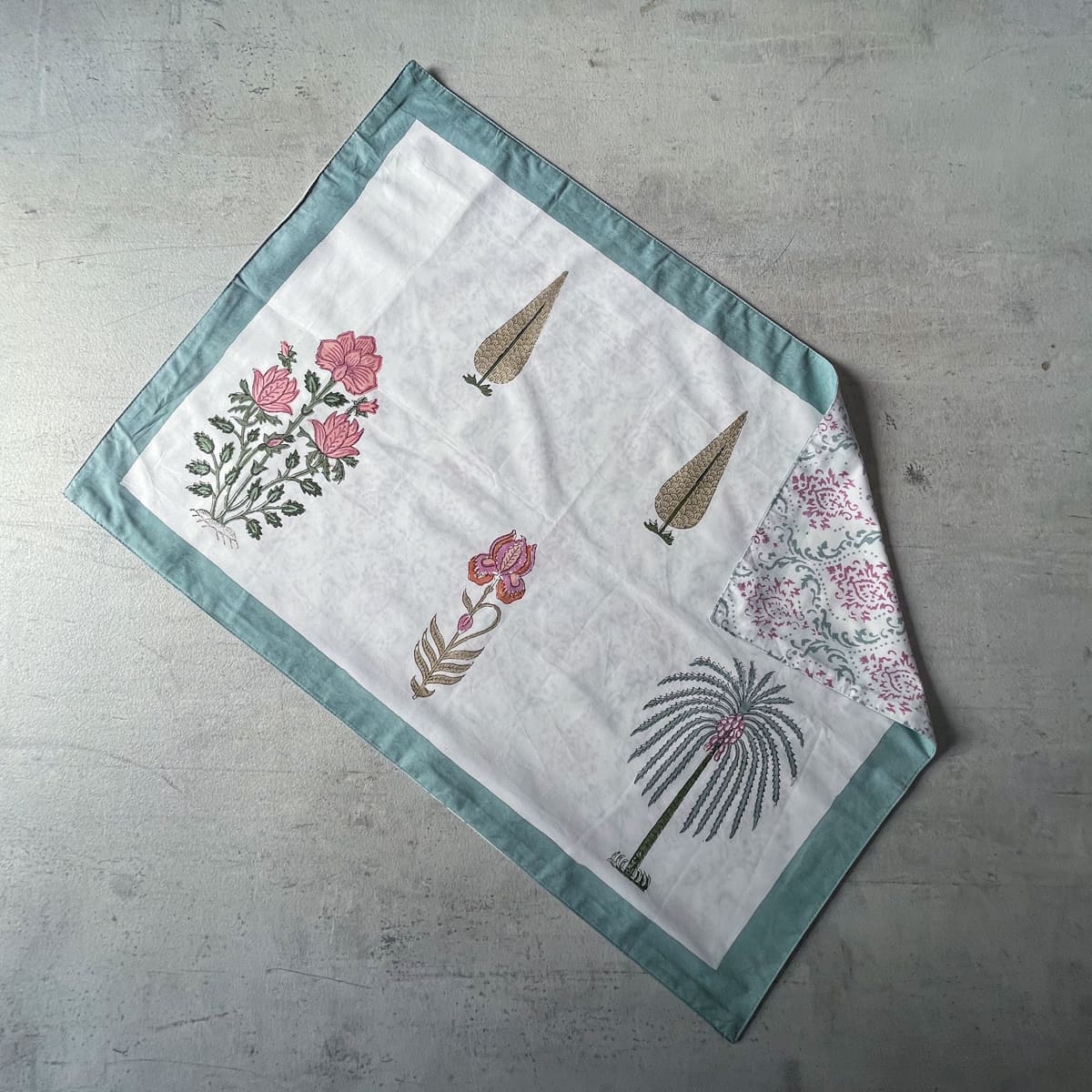 Ahida Floral Pattern Hand Block Print Bed Sheet