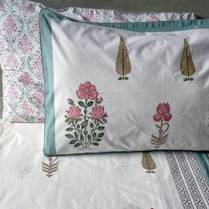 Ahida Floral Pattern Hand Block Print Bed Sheet