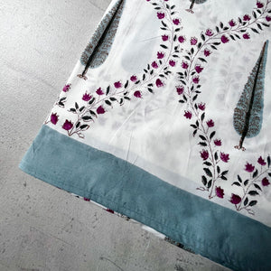 Malia Floral Meshwork Hand Block Print Bed Sheet