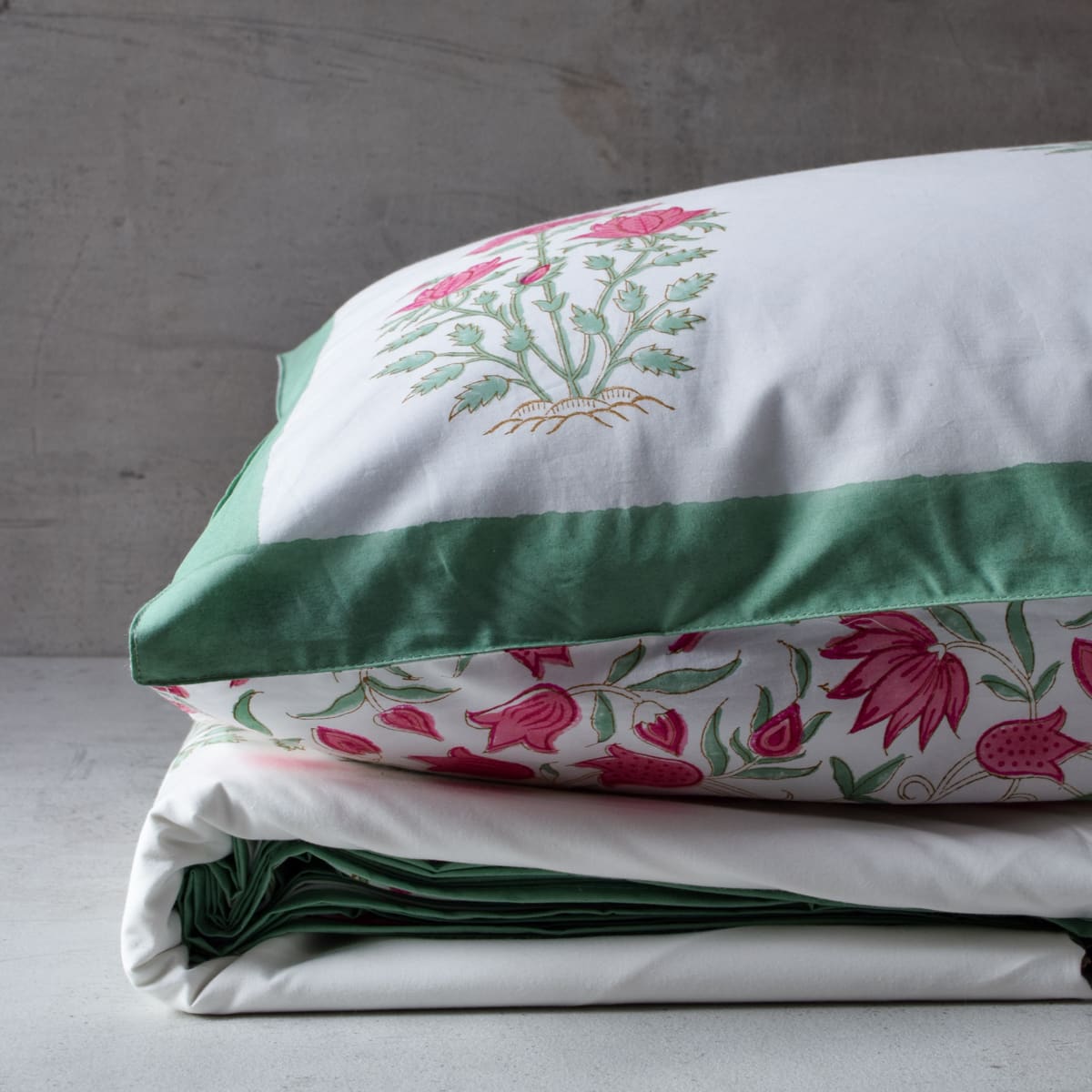 Maira Floral Pattern Hand Block Print Bed Sheet - Home Artisan