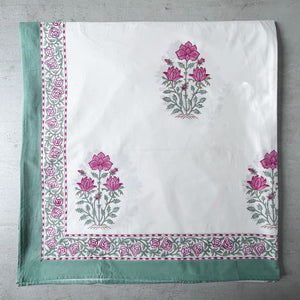Maira Floral Pattern Hand Block Print Bed Sheet