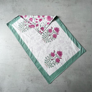 Maira Floral Pattern Hand Block Print Bed Sheet