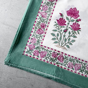 Maira Floral Pattern Hand Block Print Bed Sheet