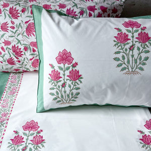 Maira Floral Pattern Hand Block Print Bed Sheet