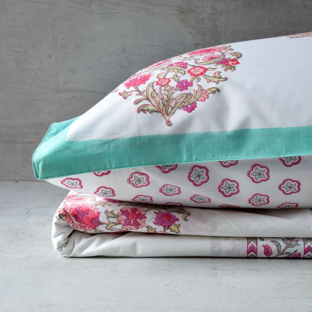 Anaya Floral Pattern Hand Block Print Bed Sheet - Home Artisan