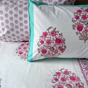 Anaya Floral Pattern Hand Block Print Bed Sheet