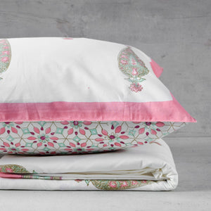Aiza Floral Pattern Hand Block Print Bed Sheet - Home Artisan