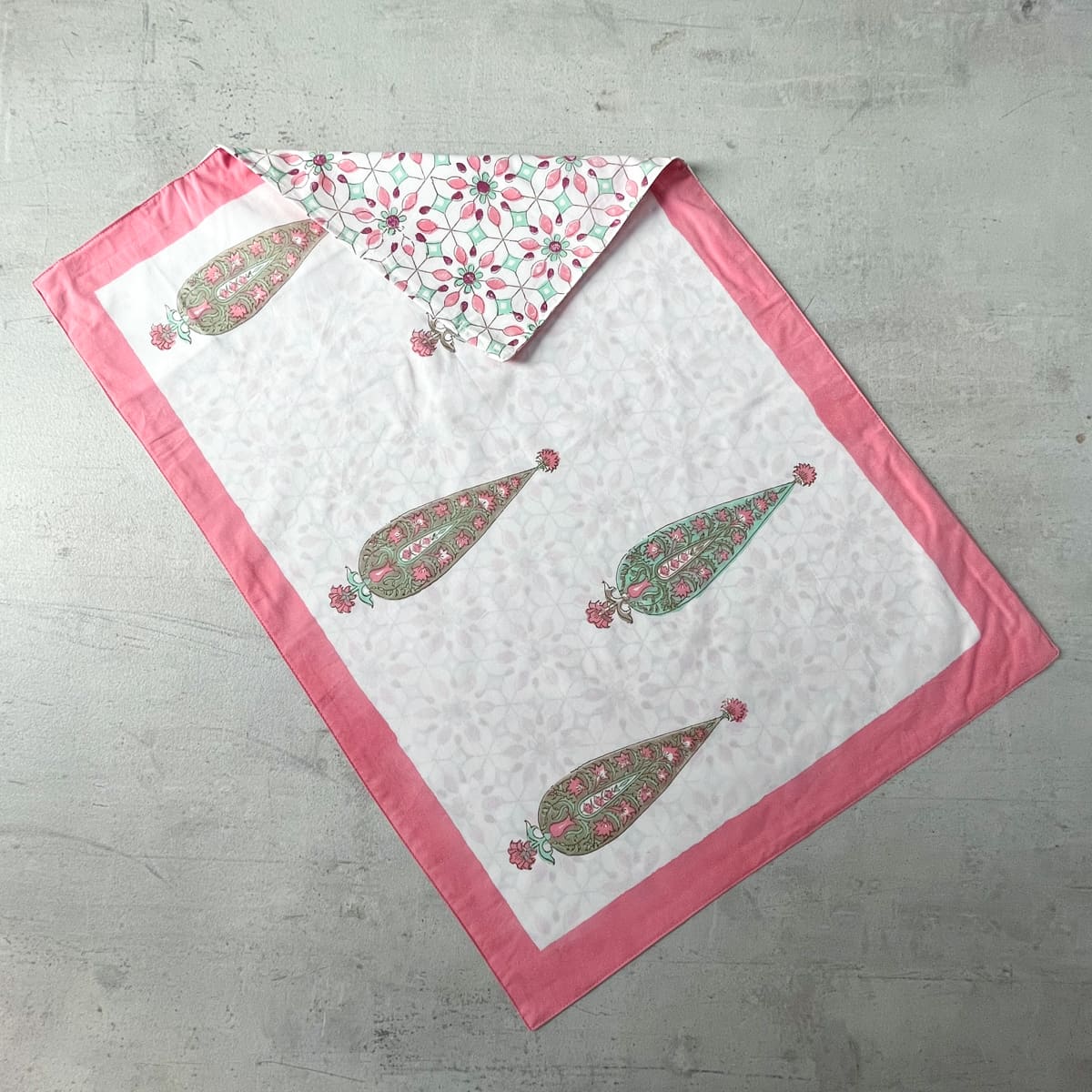 Aiza Floral Pattern Hand Block Print Bed Sheet