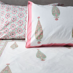 Aiza Floral Pattern Hand Block Print Bed Sheet
