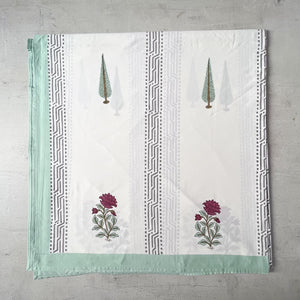 Zaira Floral Pattern Hand Block Print Bed Sheet