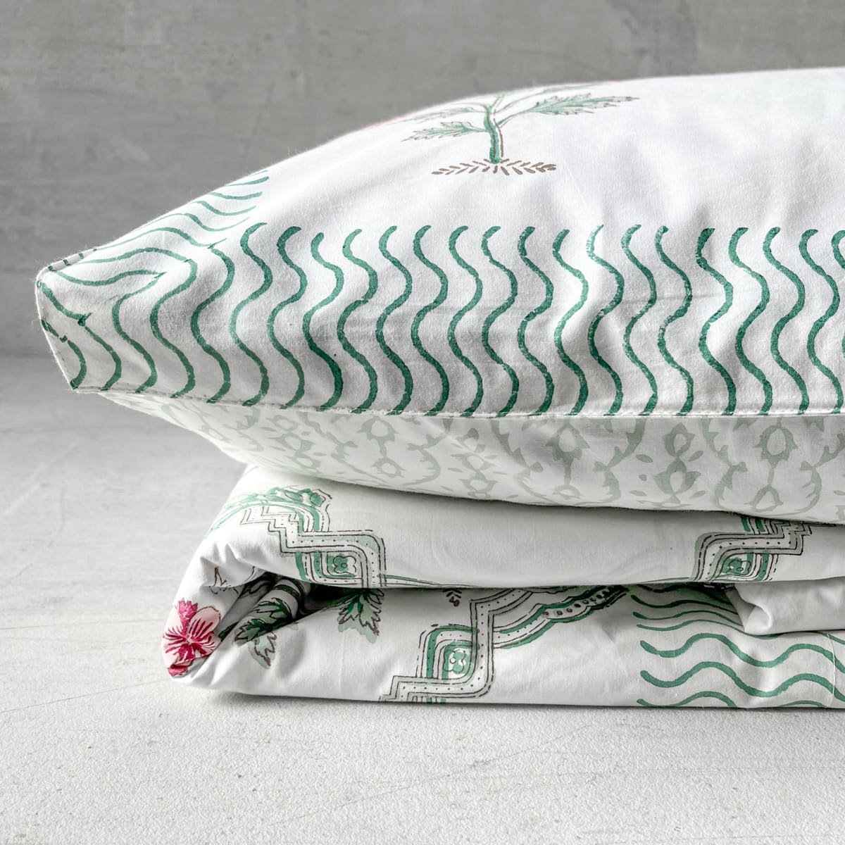 Samira Floral Pattern Hand Block Print Bed Sheet
