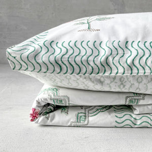 Samira Floral Pattern Hand Block Print Bed Sheet  - Home Artisan