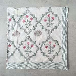 Samira Floral Pattern Hand Block Print Bed Sheet
