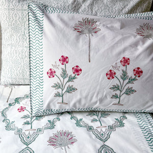 Samira Floral Pattern Hand Block Print Bed Sheet