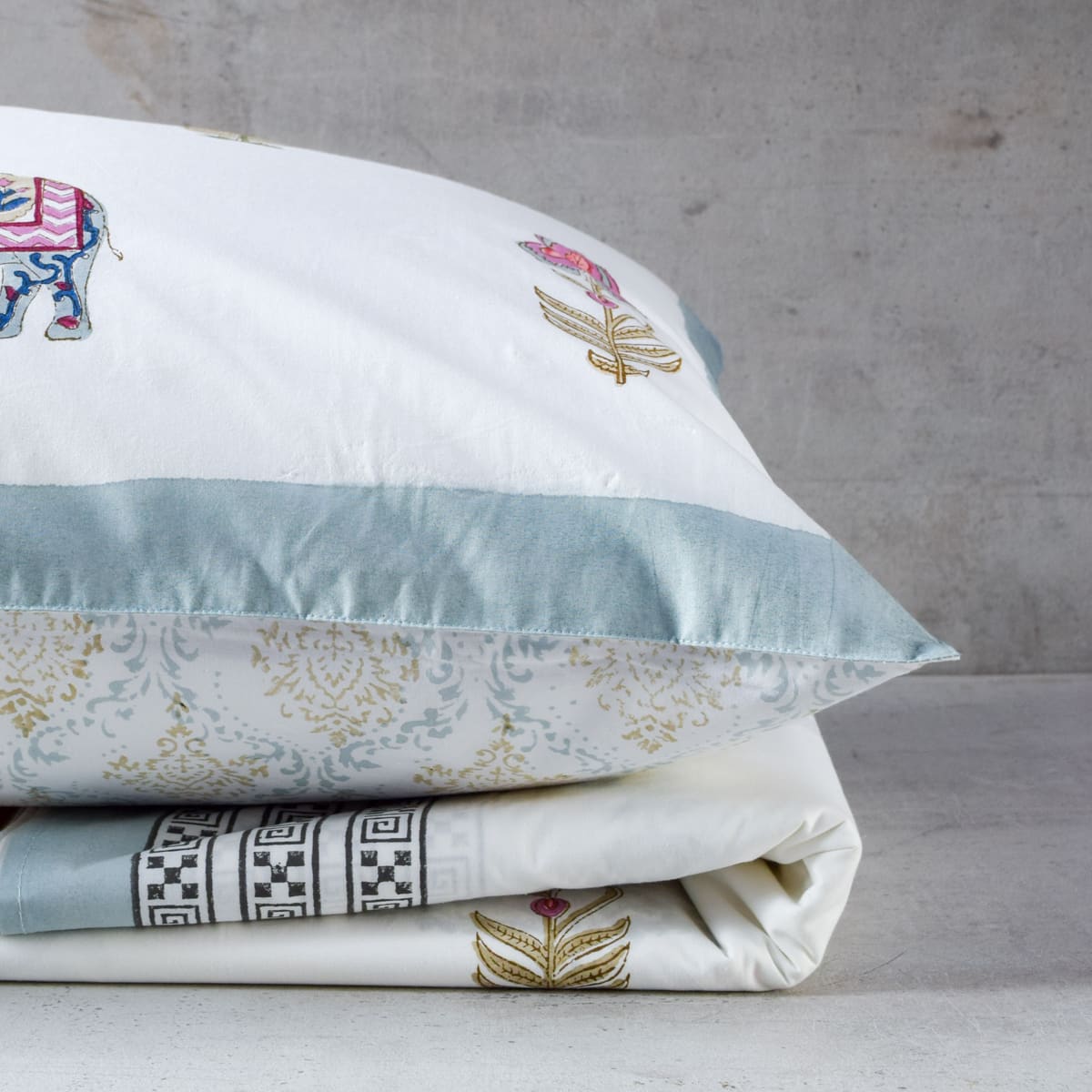 Zeinab Floral Pattern Hand Block Print Bed Sheet