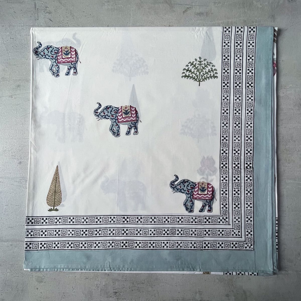 Zeinab Floral Pattern Hand Block Print Bed Sheet