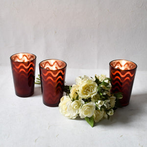 Clarisse Red Swirl Candles - Set of 3