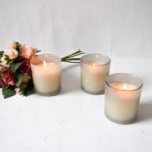 Frosted Glass Candles - Set of 3