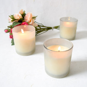 Frosted Glass Candles - Set of 3