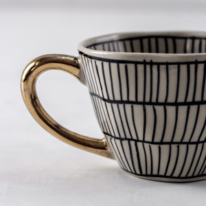 Natalie Meshed Handmade Ceramic Cup with Gold Handle
