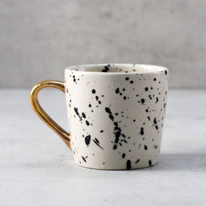 Dalmatian Ceramic Mug with Golden Handle - Set of 2 - Home Artisan