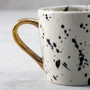 Dalmatian Ceramic Mug with Golden Handle - Set of 2 - Home Artisan