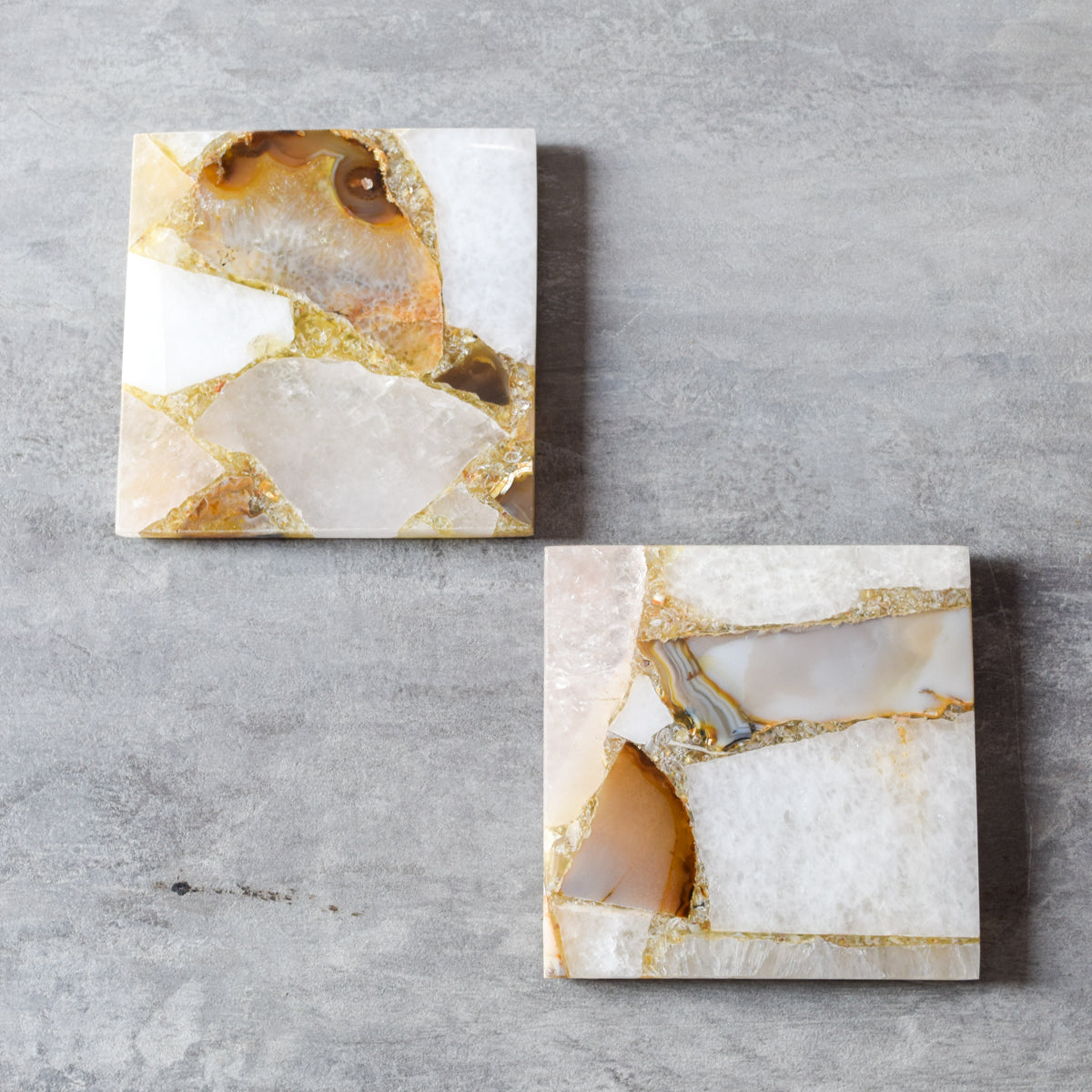 Valentina Composite Agate Coasters (Set of 2) - Home Artisan