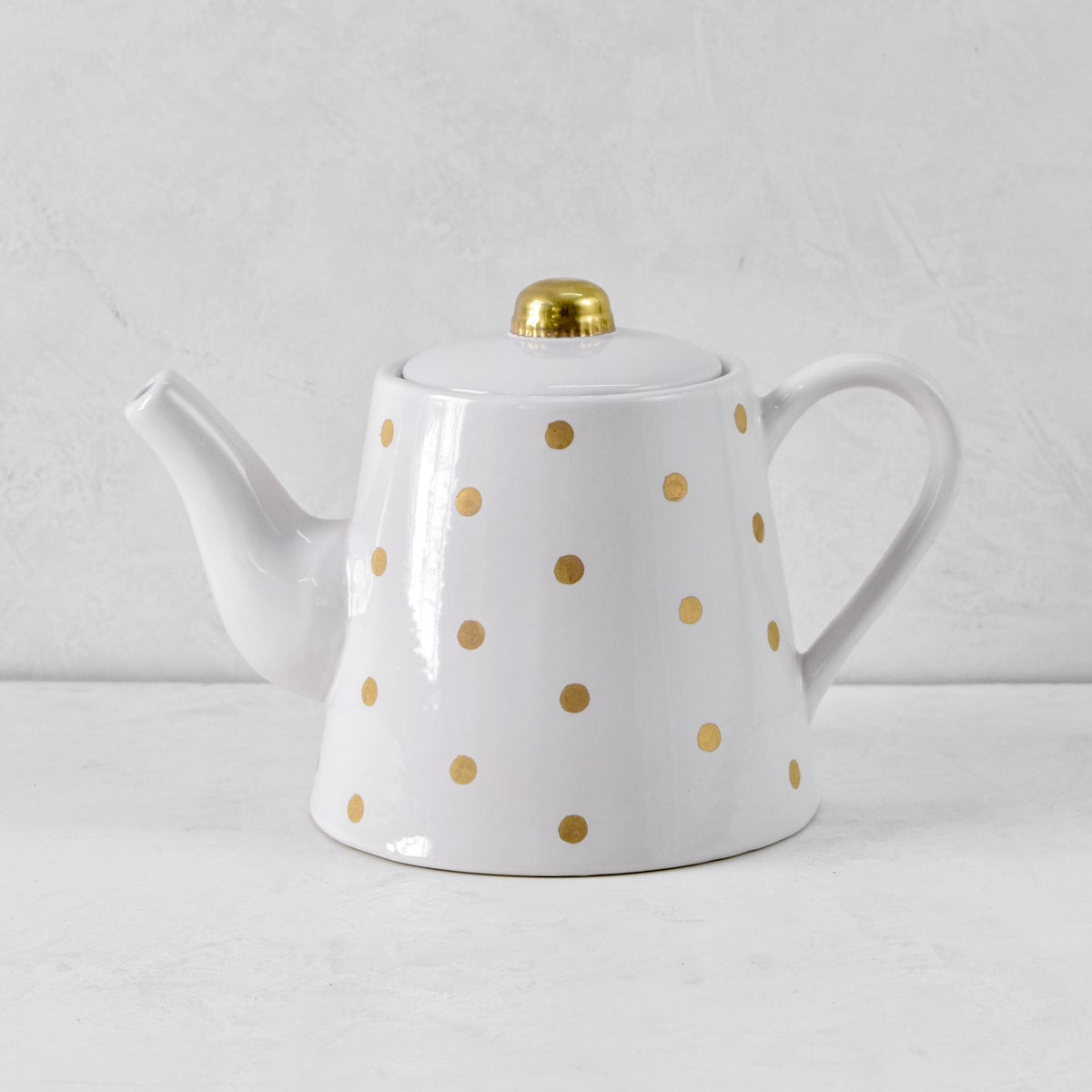Esmira Golden Polka Dots Ceramic Teapot - Home Artisan