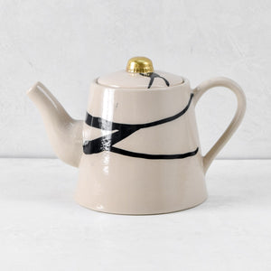 Catalina Brushstrokes Ceramic Teapot - Home Artisan
