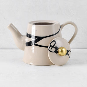 Catalina Brushstrokes Ceramic Teapot - Home Artisan