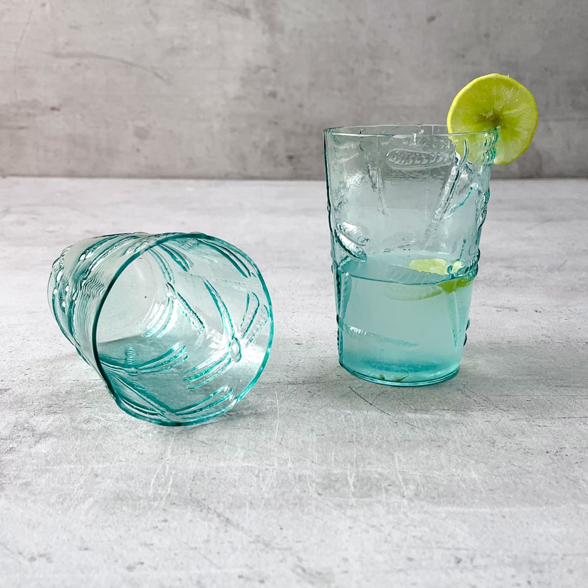 Emir Turquoise Dragonfly Drinking Glass (Set of 2) - Home Artisan