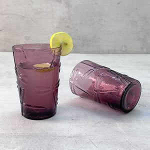 Evren Plum Dragonfly Drinking Glass (Set of 2) - Home Artisan