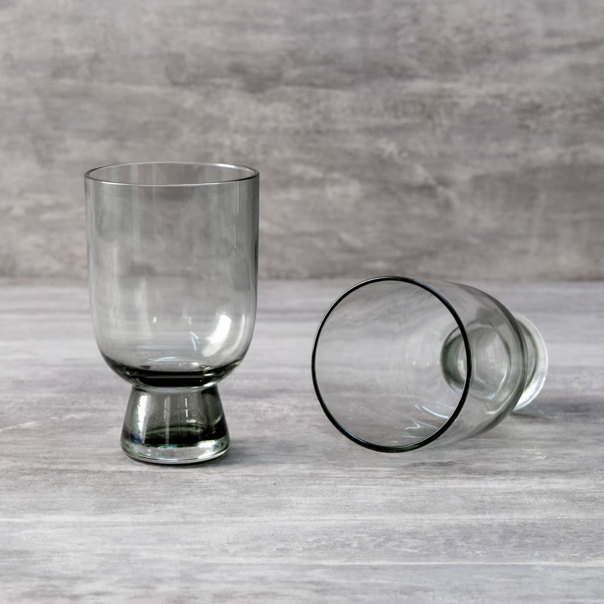 Nicolas Smoky Grey Drinking Glass (Set of 2) - Home Artisan