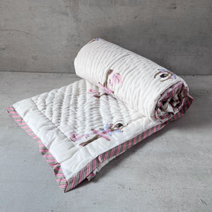 Nerina Ballerina Hand Block Print Cotton Quilt Set