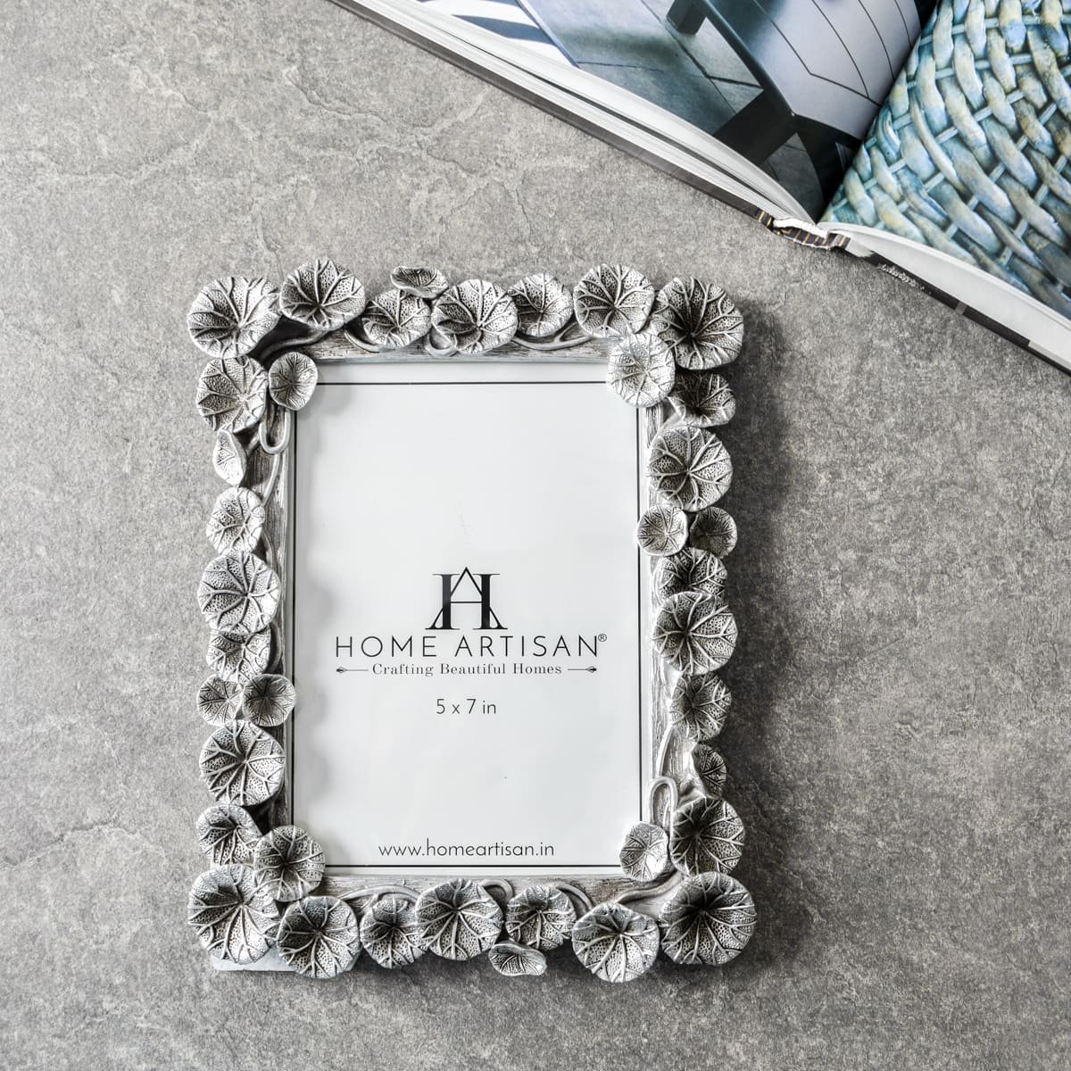 Malia Silver Leaf Photo Frame (5x7) - Home Artisan