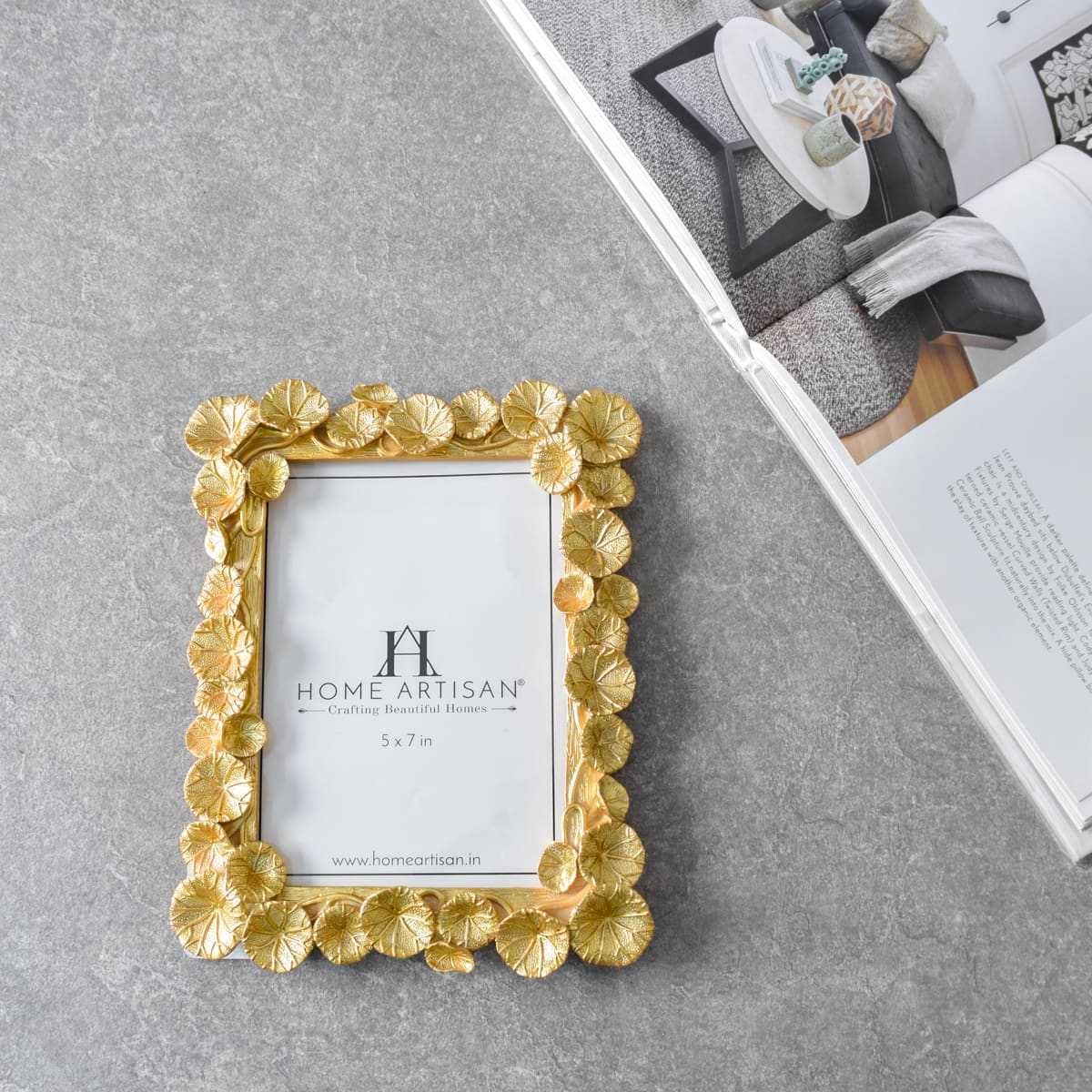 Malia Golden Leaf Photo Frame (5x7) - Home Artisan