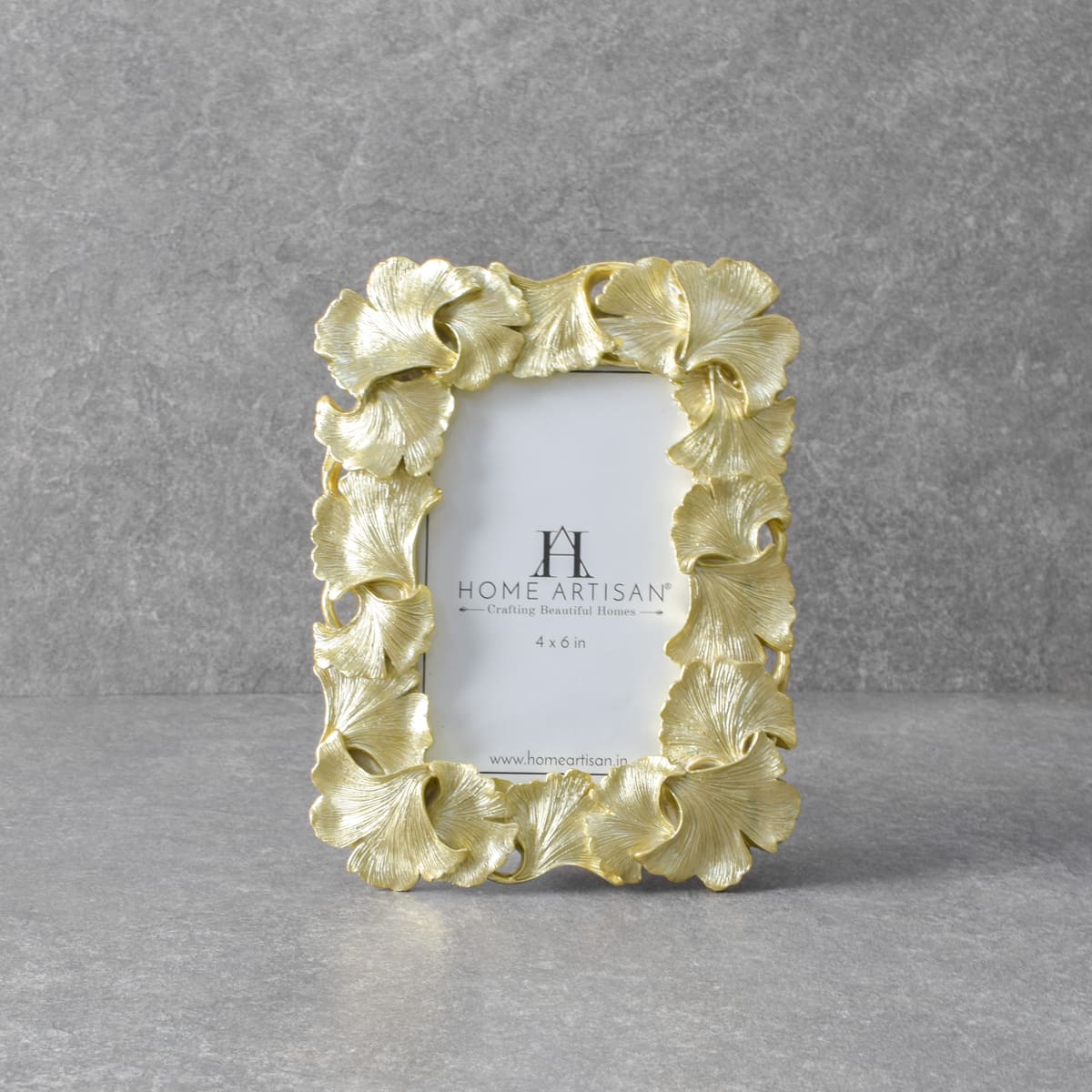 Isaia Golden Gingko Leaf Photo Frame (4x6) - Home Artisan