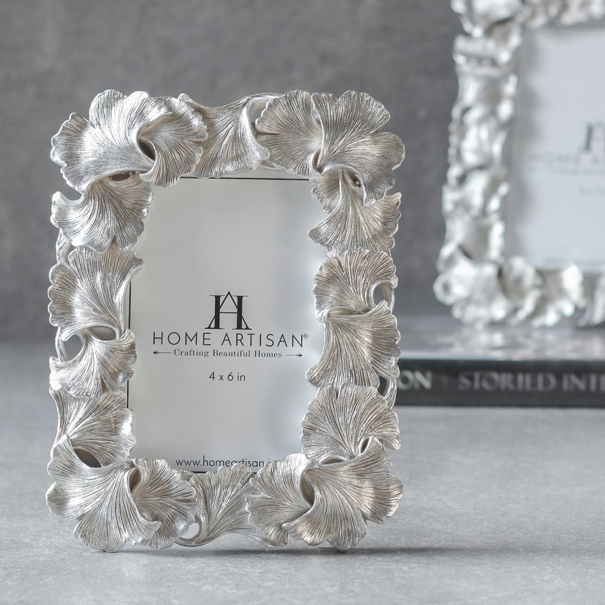 Isaia Silver Gingko Leaf Photo Frame (4x6)
