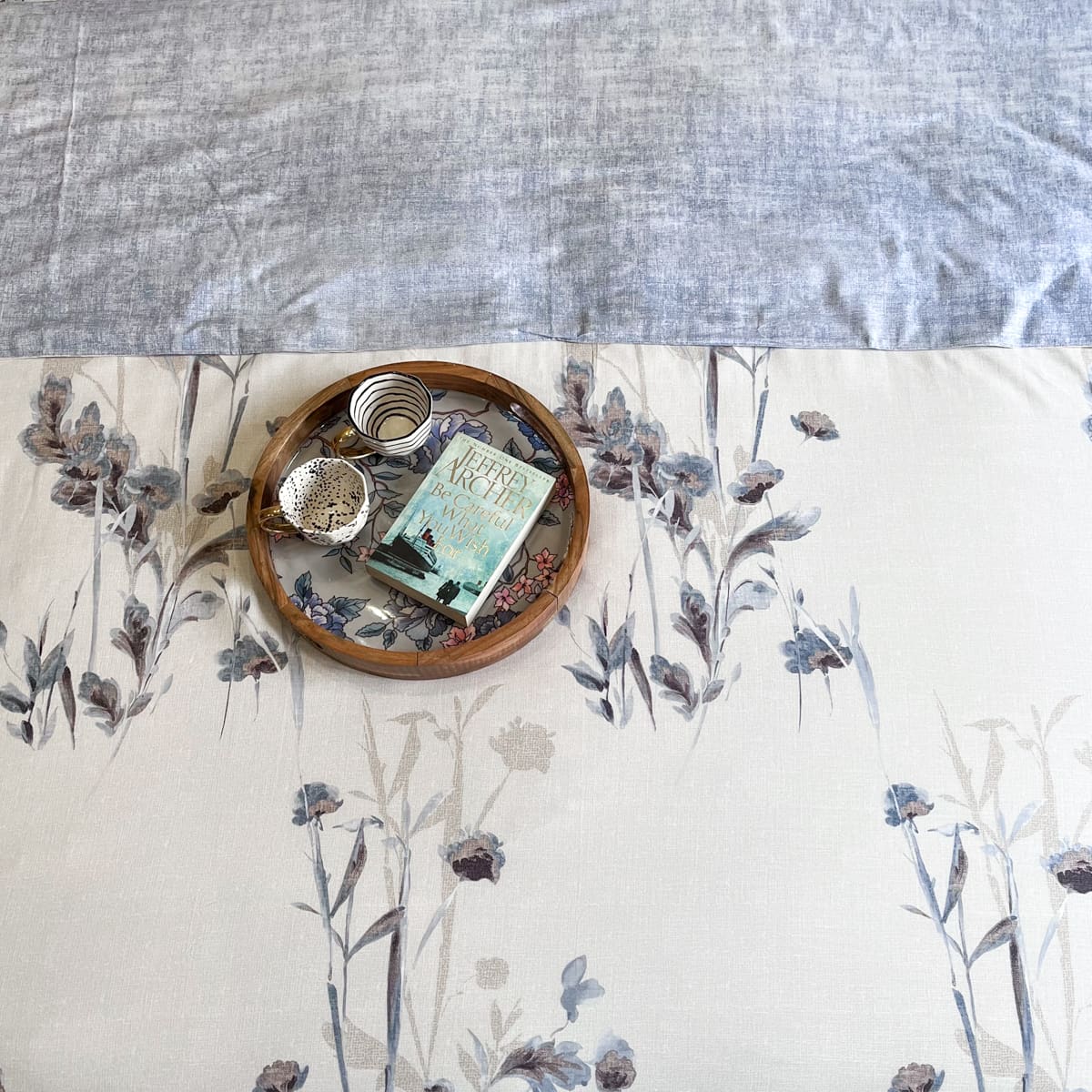 Florence Botanical Print Cotton Linen Duvet Cover