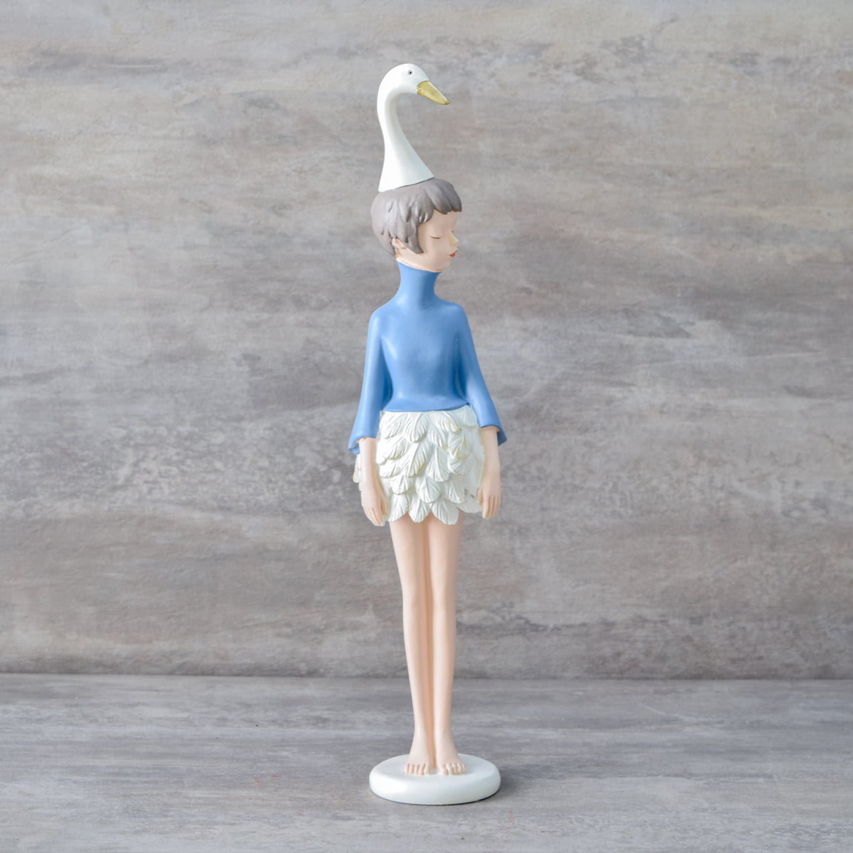 Isabella Swan Girl Sculpture - Blue - Home Artisan