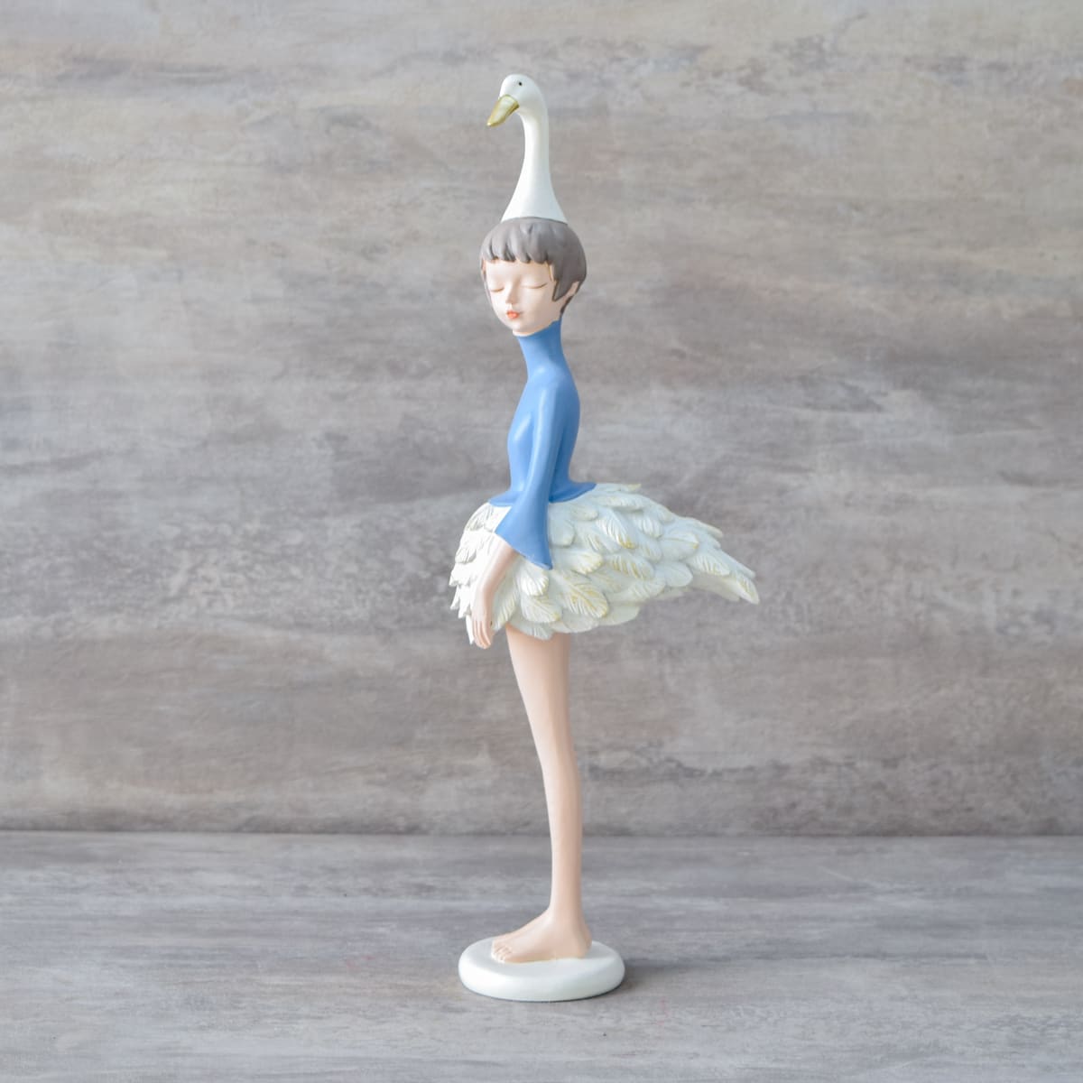 Isabella Swan Girl Sculpture - Blue - Home Artisan
