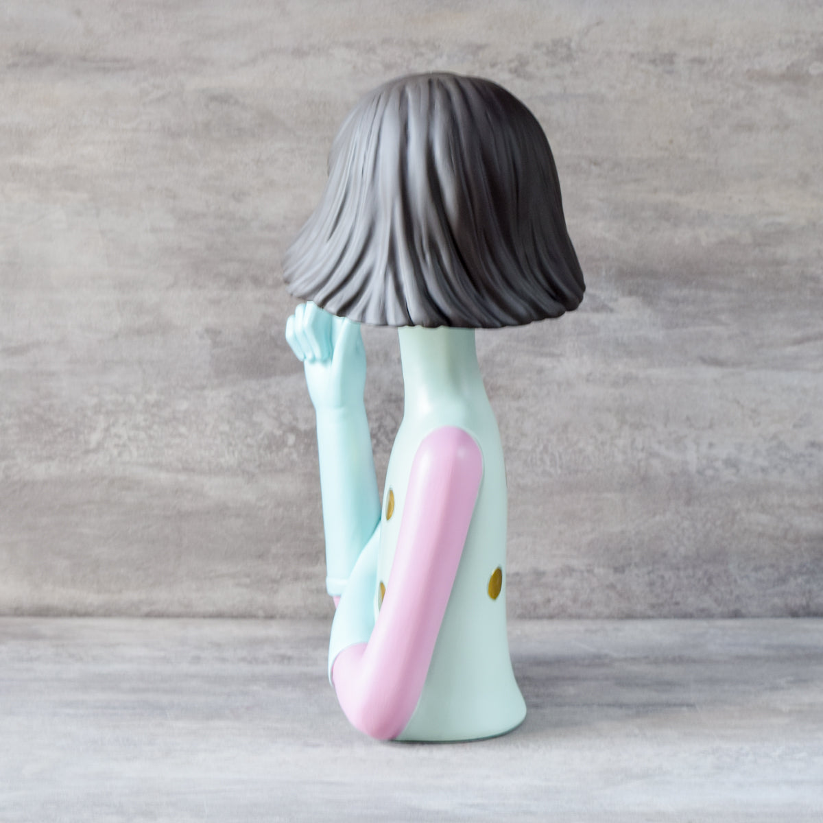 Ava with a Thought Sculpture