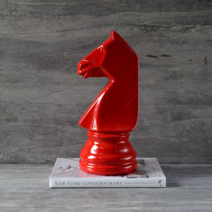 Chess Horse Sculpture - Red