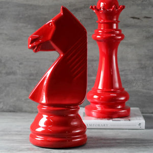 Chess Horse Sculpture - Red - Home Artisan